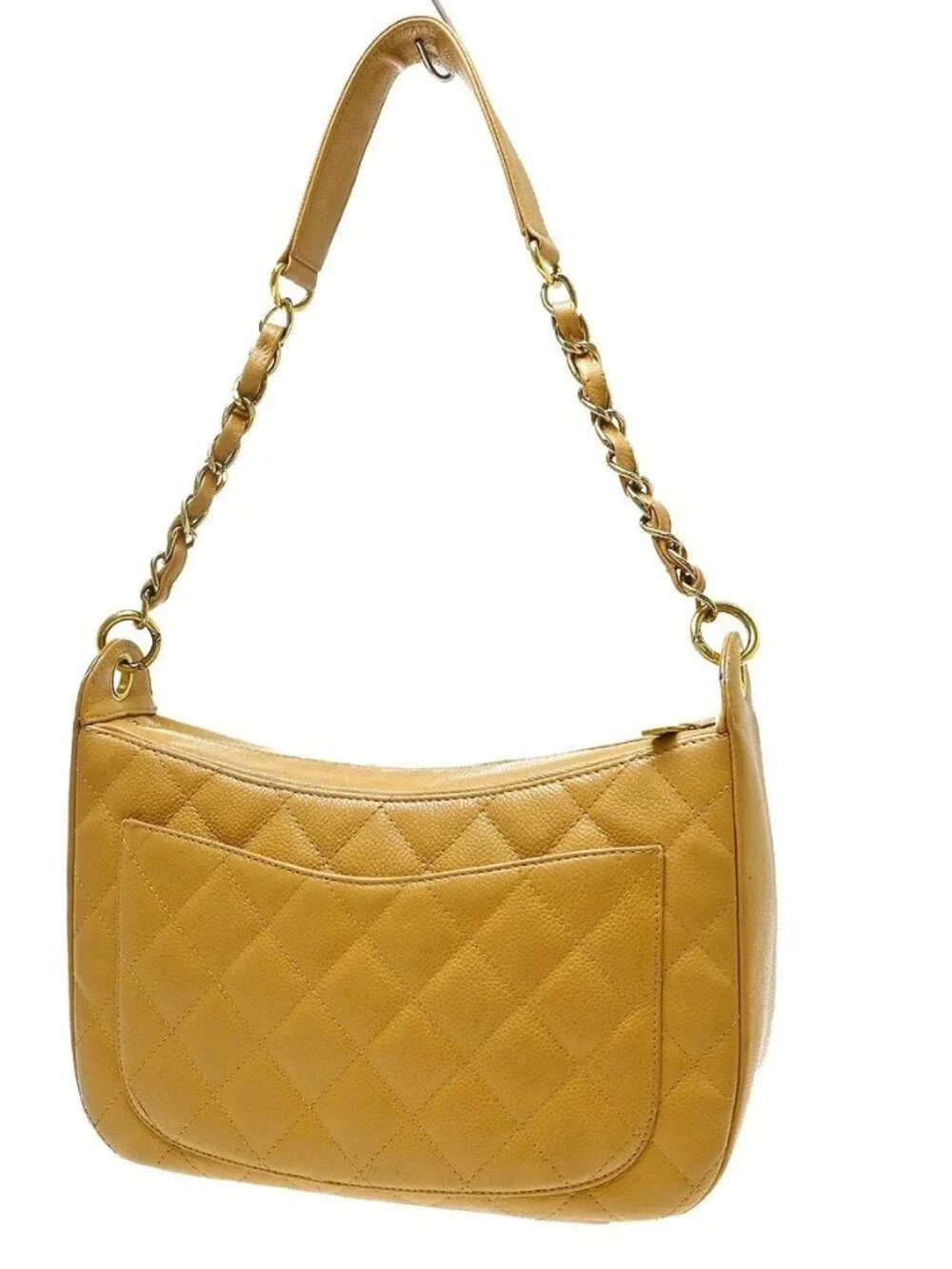 Chanel Beige Calfskin Hobo Handbag NQ11536